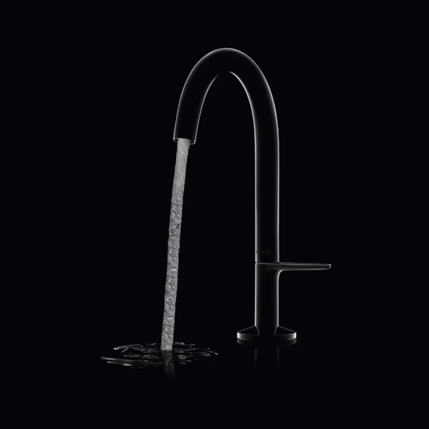 Axor One Manual Mixers 555 X 308 X 78mm Rose Gold/gold - Brushed detail view - Image 2