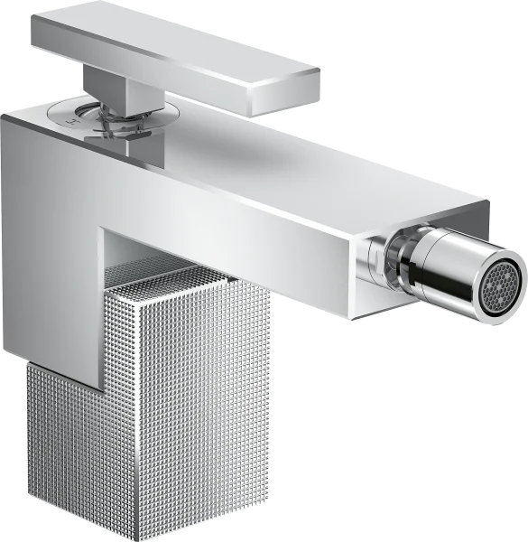 Axor Edge Single Lever Bidet Mixer With Push-open Waste - Diamond Cut Chrome