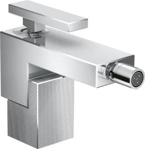 Axor Edge Single Lever Bidet Mixer With Push-open Waste - Diamond Cut Chrome