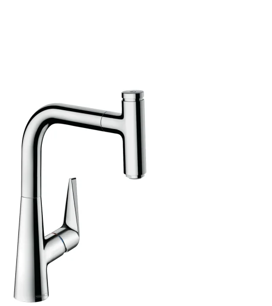 Hansgrohe Talis Select M51 Single Lever Kitchen Mixer 220 With Pull-out Spout, Single Spray Mode Chrome