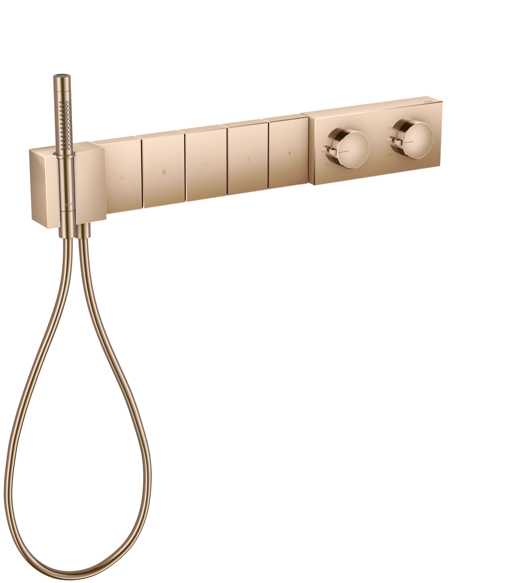 Axor Edge Thermostatic Shower Mixer Concealed 720 X 395 X 150mm Rose Gold/gold - Polished