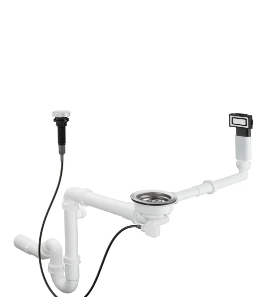 Hansgrohe Automatic Waste And Overflow Set For Single Bowl Stainless Steel