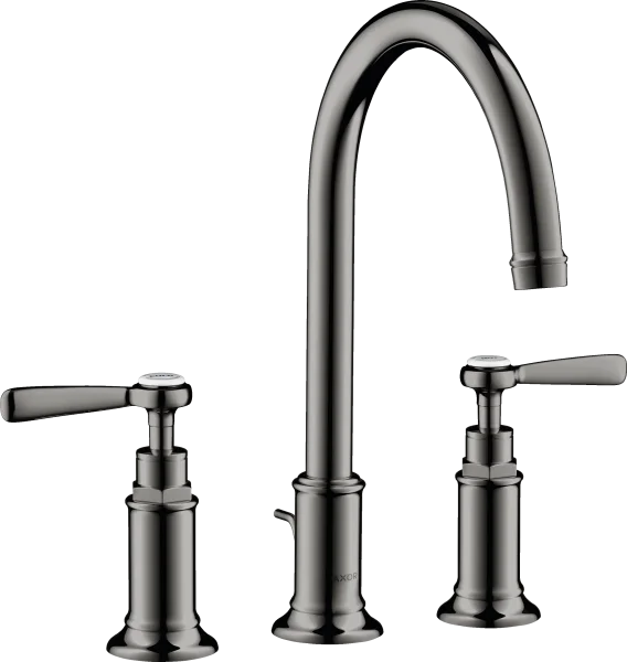 Axor Montreux 3-hole Basin Mixer 180 With Lever Handles And Pop-up Waste Polished Black Chrome