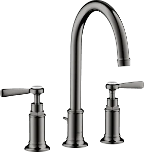 Axor Montreux 3-hole Basin Mixer 180 With Lever Handles And Pop-up Waste Polished Black Chrome