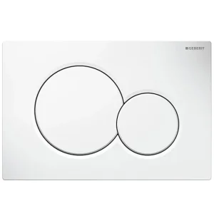 Geberit Sigma20 Round Flush Plate For Dual Flush - White With Matt White Detail