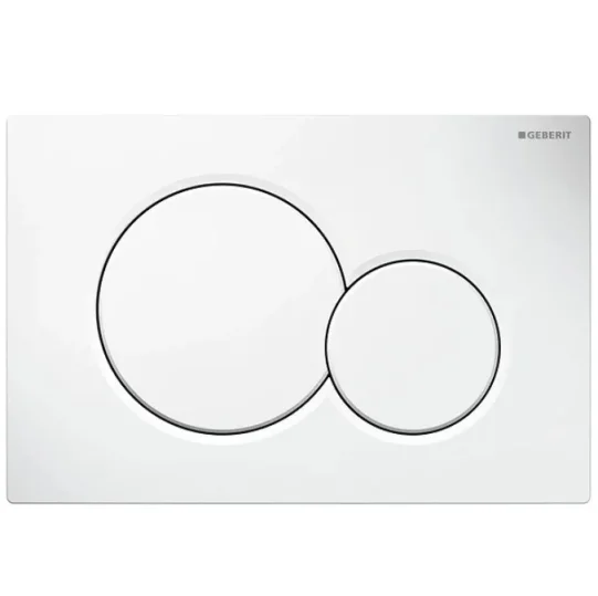 Geberit Sigma20 Round Flush Plate For Dual Flush - White With Matt White Detail product image - Image 1