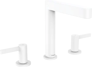 Hansgrohe Finoris 3-hole Basin Mixer 160 With Push-open Waste Set Matt White