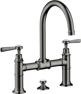 Axor Montreux 2-handle Basin Mixer 220 With Lever Handles And Pop-up Waste Polished Black Chrome