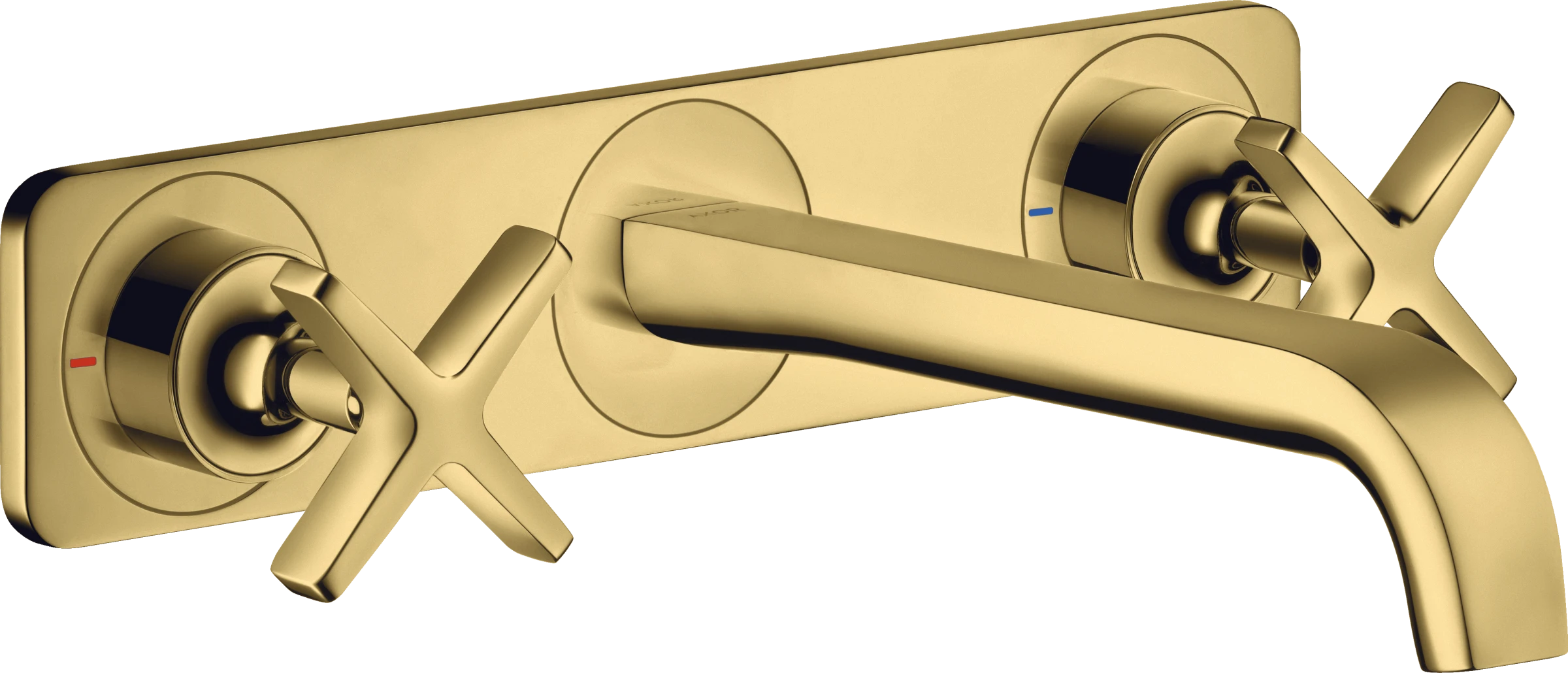 Axor Citterio E 3-hole Basin Mixer For Concealed Installation Wall-mounted With Spout 220 Mm And Plate Gold Polished