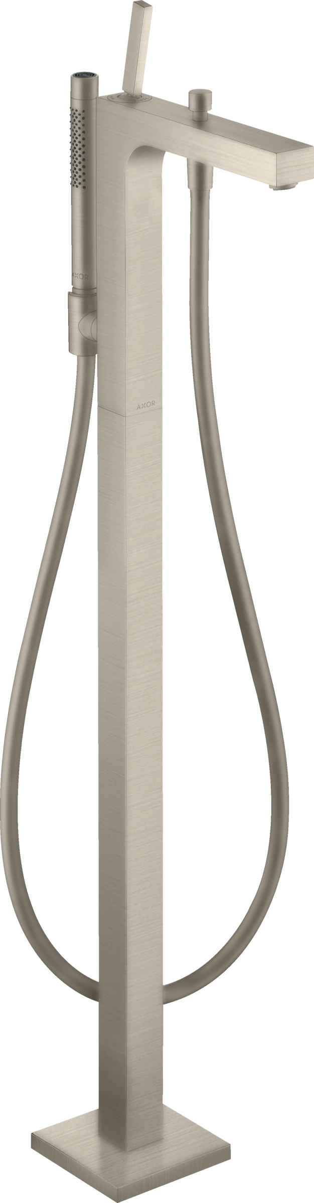 Axor Citterio Single Lever Bath Mixer Floor-standing With Pin Handle Brushed Nickel