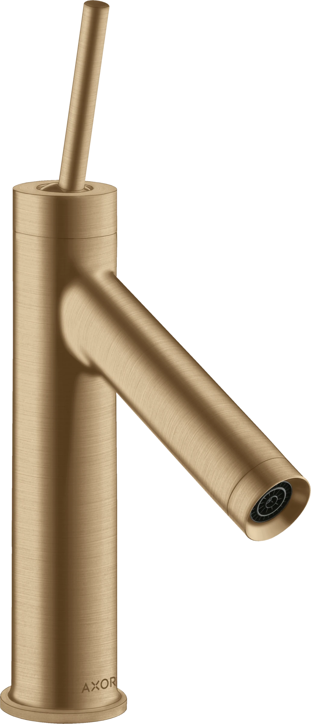 Axor Starck Single Lever Basin Mixer 90 With Pin Handle And Waste Brushed Bronze