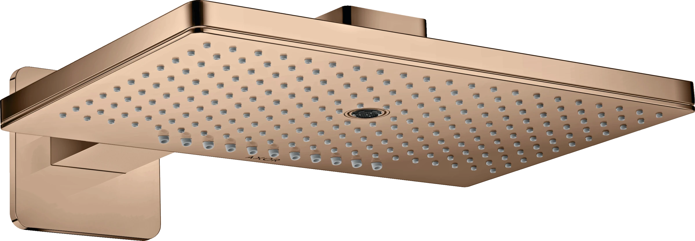 Axor Showersolutions Overhead Shower 460/300 3jet With Shower Arm And Softsquare Escutcheon Polished Red Gold