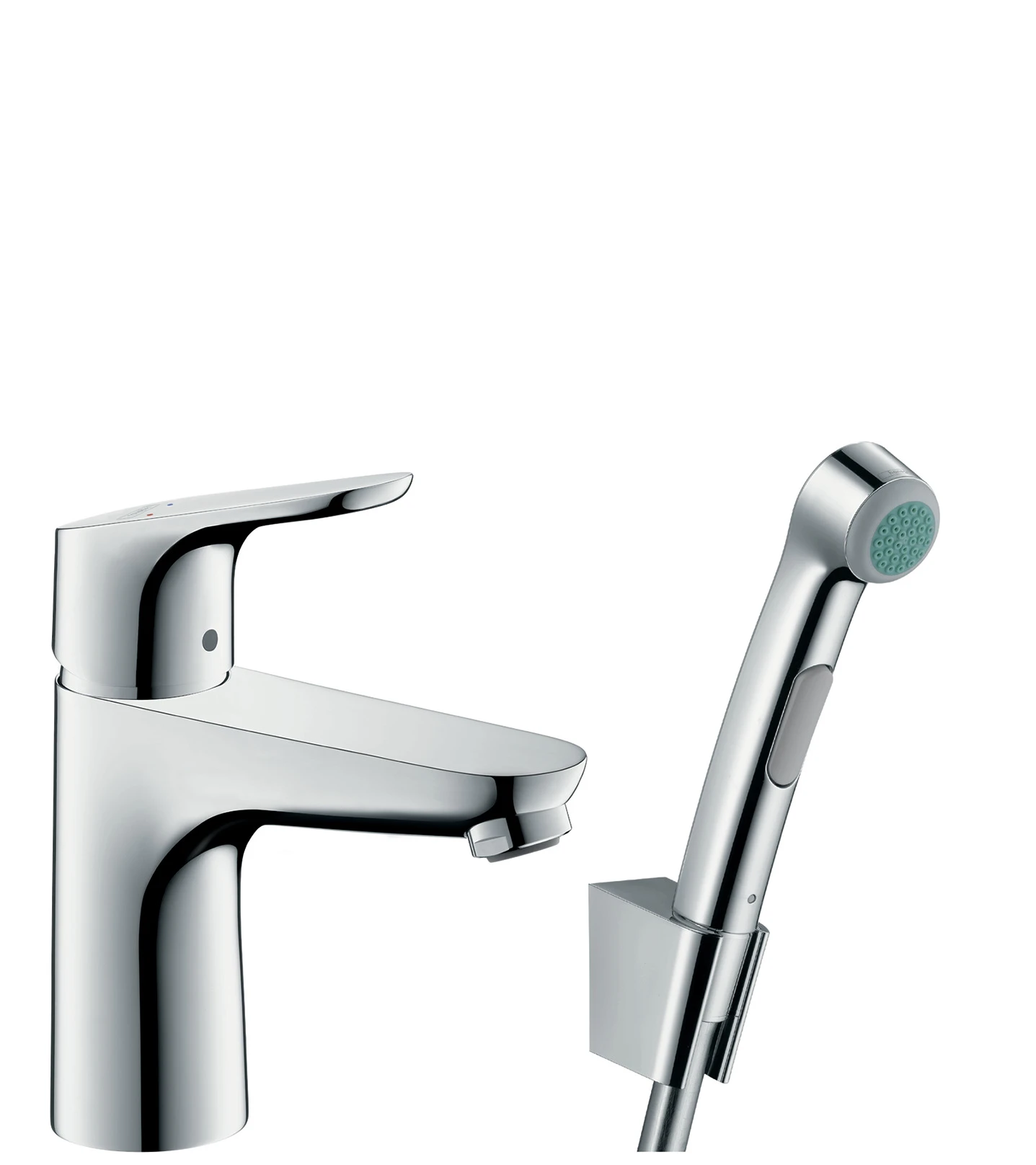 Hansgrohe Focus Single Lever Basin Mixer 100 With Bidet Spray And Shower Hose 160 Cm Chrome