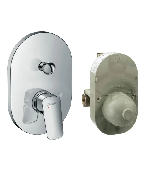 Hansgrohe Logis Manual Bath Mixer Set For Concealed Installation Chrome