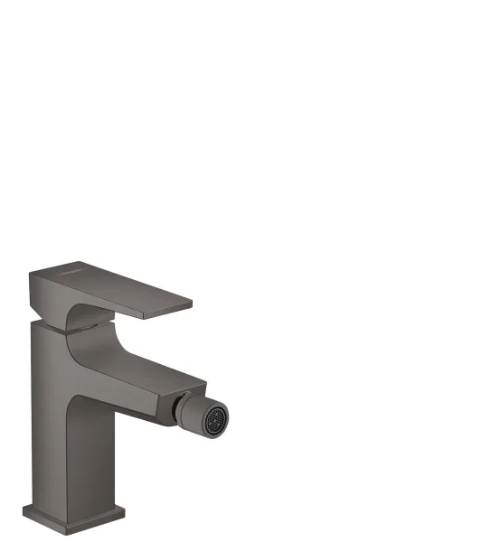 Hansgrohe Metropol Single Lever Bidet Mixer With Lever Handle And Push-open Waste Brushed Black Chrome