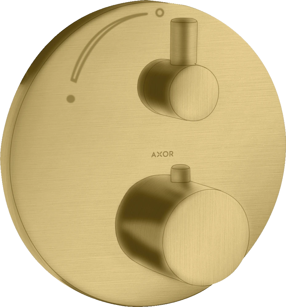 Axor Uno Thermostatic Mixer For Concealed Installation With Shut-off Valve Gold Brushed