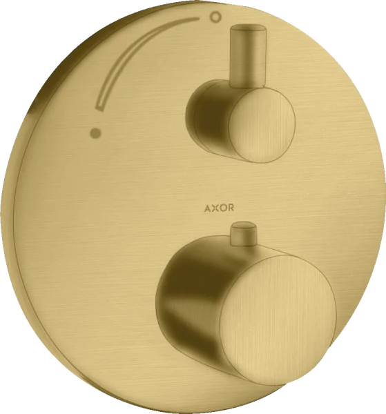 Axor Uno Thermostatic Mixer For Concealed Installation With Shut-off Valve Gold Brushed
