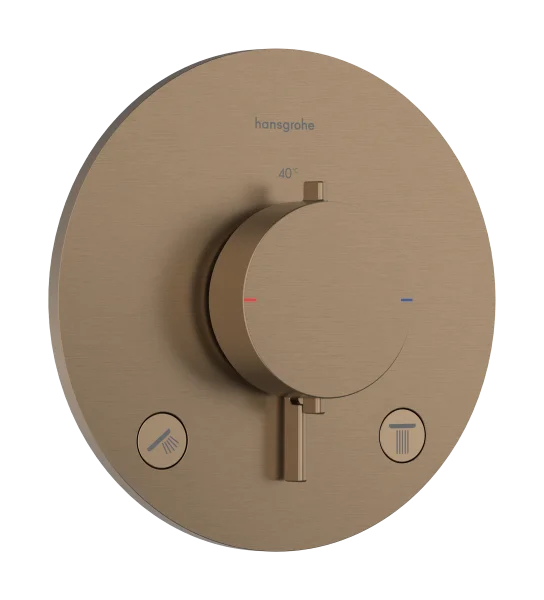 Hansgrohe Ecostat Comfort S Thermostatic Shower Mixer Concealed 270 X 240 X 180mm Bronze - Brushed