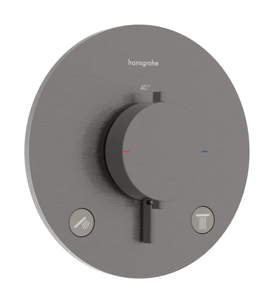 Hansgrohe Ecostat Comfort S Thermostatic Shower Mixer Concealed 262 X 233 X 168mm Gunmetal/chrome - Brushed