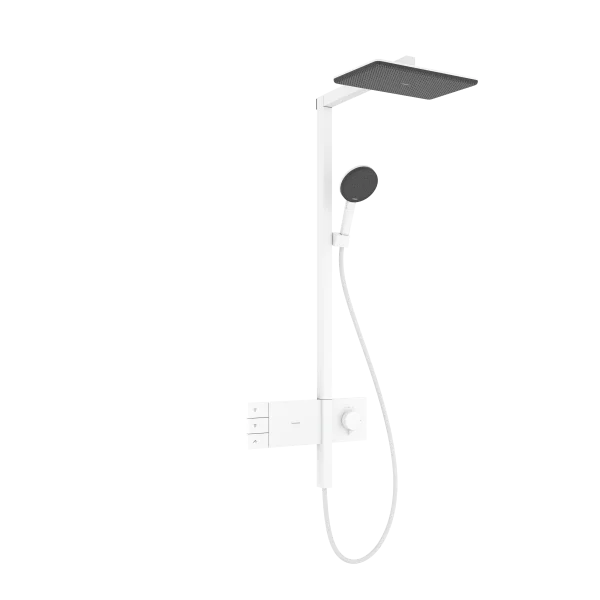 Hansgrohe Raindance Alive Q Showerpipes With Thermostatic Mixer 1170 X 350 X 180mm White - Matt