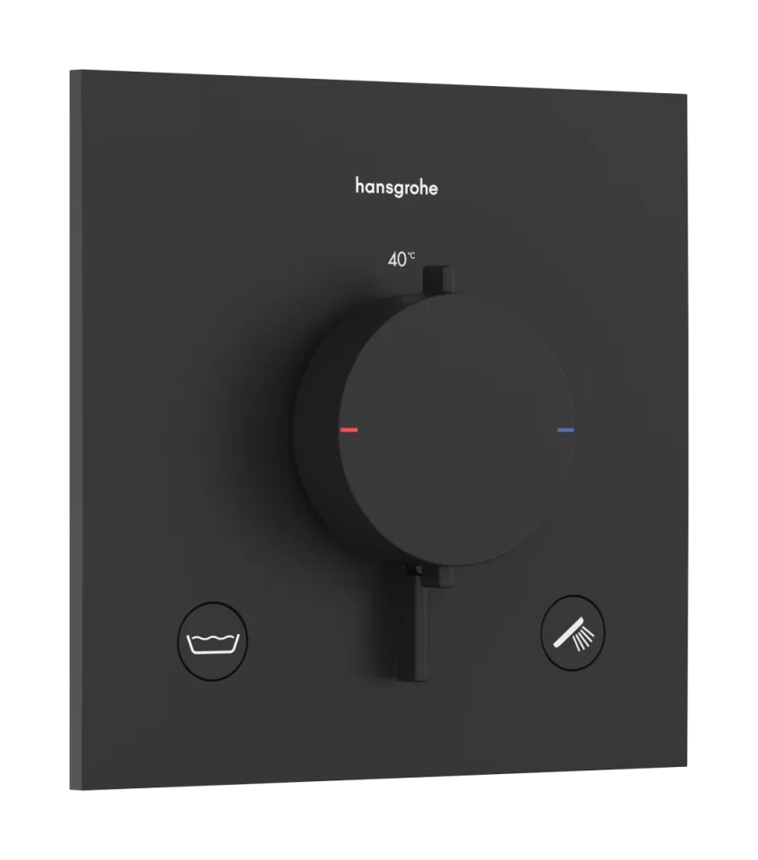 Hansgrohe Ecostat Comfort E Thermostatic Shower Mixer Concealed 262 X 233 X 168mm Black - Matt product image - Image 1