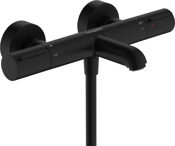 Hansgrohe Ecostat Element Thermostatic Bath Filler Mixer Exposed 366 X 226 X 103mm Black - Matt