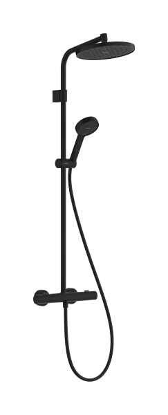 Hansgrohe Activera S Showerpipes With Thermostatic Mixer 1080 X 355 X 100mm Black - Matt