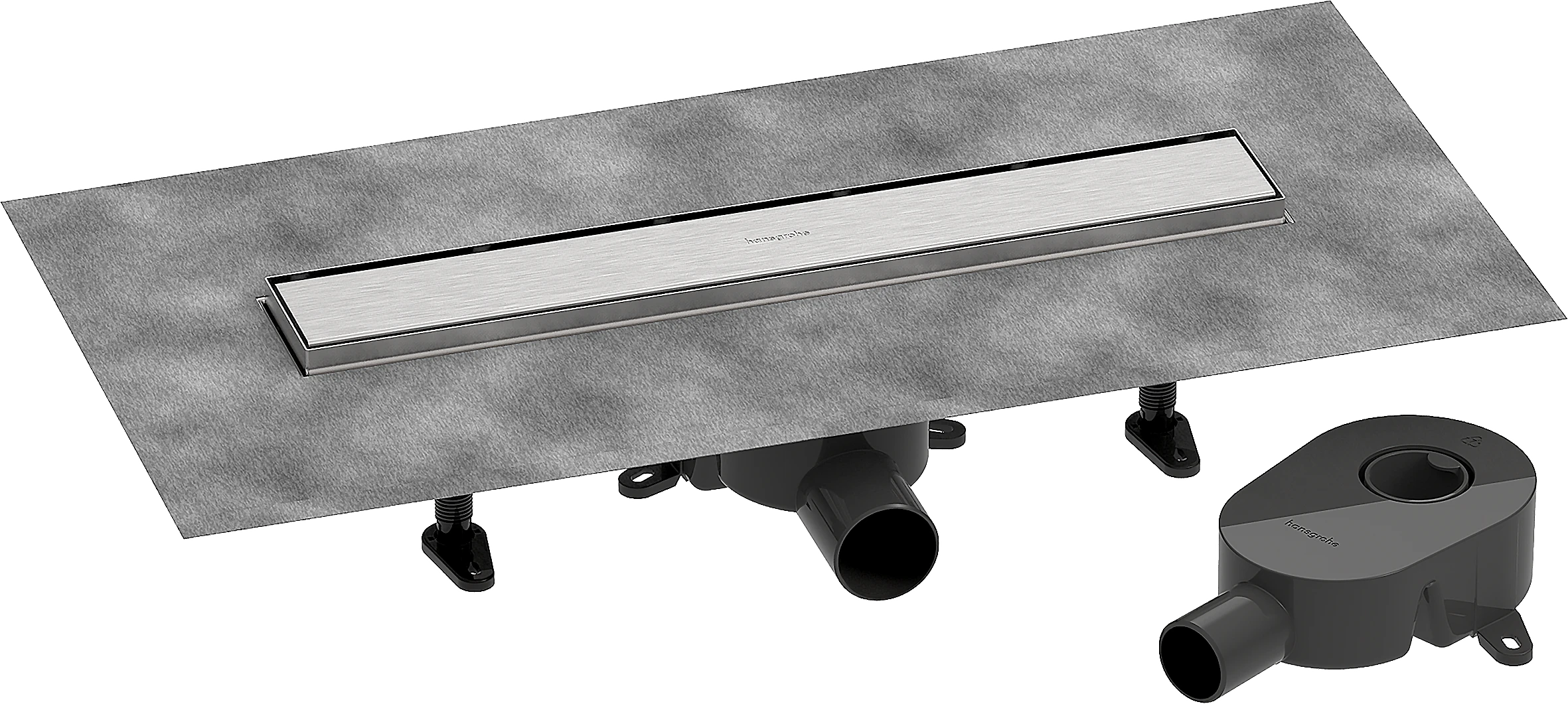 Hansgrohe Raindrain Go Shower Wastes 783 X 163 X 133mm Stainless Steel - Brushed