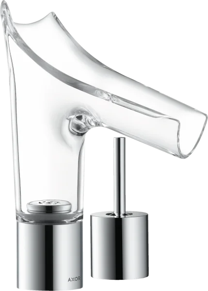 Axor Starck V 2-hole Basin Mixer 110 With Glass Spout Without Waste Chrome