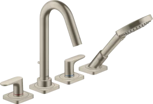 Axor Citterio M 4-hole Rim-mounted Bath Mixer With Lever Handles And Escutcheons Brushed Nickel