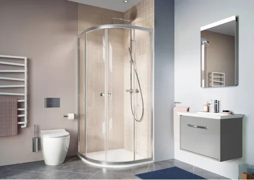 Crosswater Clear 6 Quadrant Double Door 900 Silver product image - Image 1