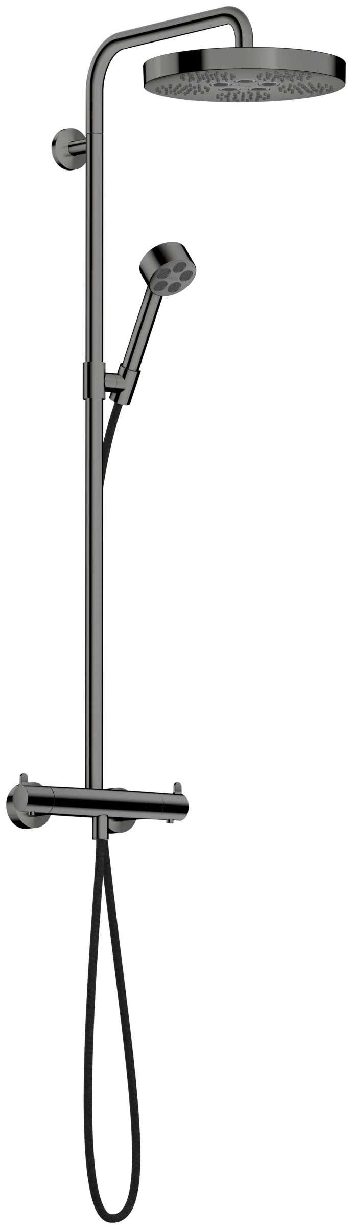 Axor One Showerpipes With Thermostatic Mixer 1020 X 350 X 170mm Gunmetal/chrome - Polished