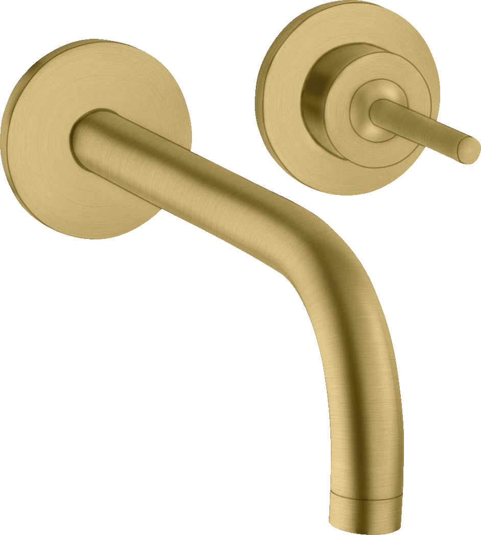 Axor Uno Single Lever Basin Mixer For Concealed Installation Wall-mounted With Spout 165 Mm And Escutcheons Gold Brushed