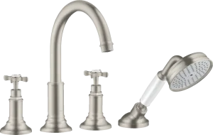 Axor Montreux 4-hole Tile Mounted Bath Mixer With Cross Handles Stainless Steel