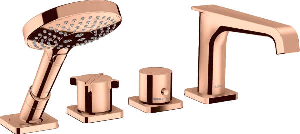 Axor Citterio E 4-hole Rim-mounted Thermostatic Bath Mixer Polished Red Gold