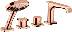 Axor Citterio E 4-hole Rim-mounted Thermostatic Bath Mixer Polished Red Gold