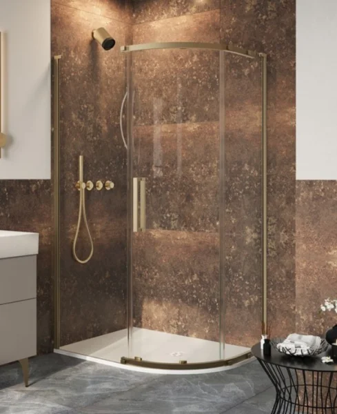 Crosswater Asura 8mm Quadrant Door 1200 X 900 Brushed Brass