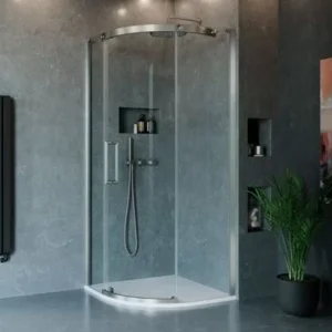 Crosswater Optix Quadrant 900x900 Right Hand Brushed Stainless