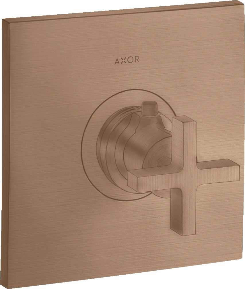 Axor Citterio Thermostatic Mixer Highflow For Concealed Installation With Cross Handle Brushed Red Gold