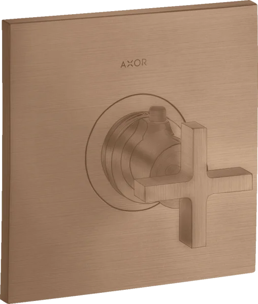 Axor Citterio Thermostatic Mixer Highflow For Concealed Installation With Cross Handle Brushed Red Gold