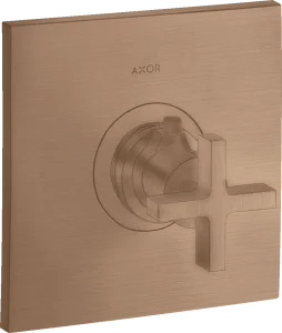 Axor Citterio Thermostatic Mixer Highflow For Concealed Installation With Cross Handle Brushed Red Gold