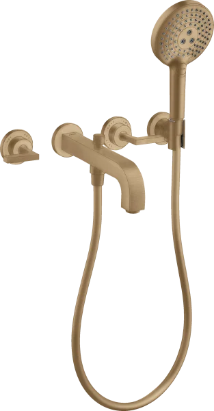 Axor Citterio 3-hole Bath Mixer For Concealed Installation Wall-mounted With Lever Handles And Escutcheons Brushed Bronze