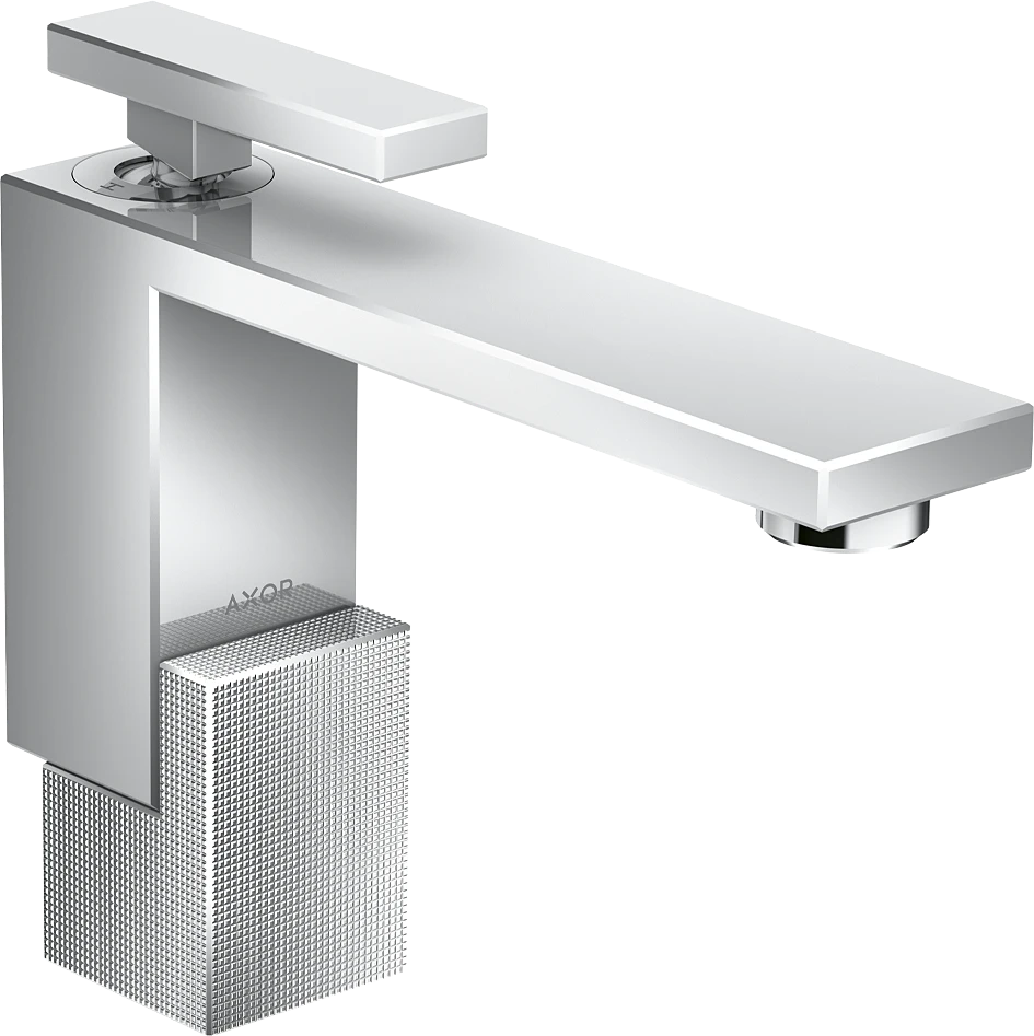 Axor Edge Single Lever Basin Mixer 130 With Push-open Waste - Diamond Cut Chrome