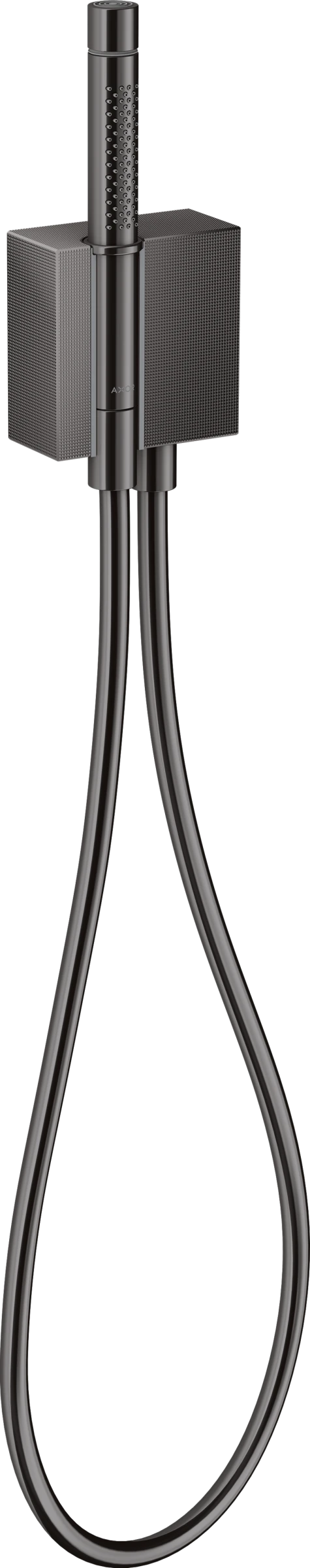 Axor Edge Porter Unit With Baton Hand Shower 2jet And Shower Hose - Diamond Cut Polished Black Chrome