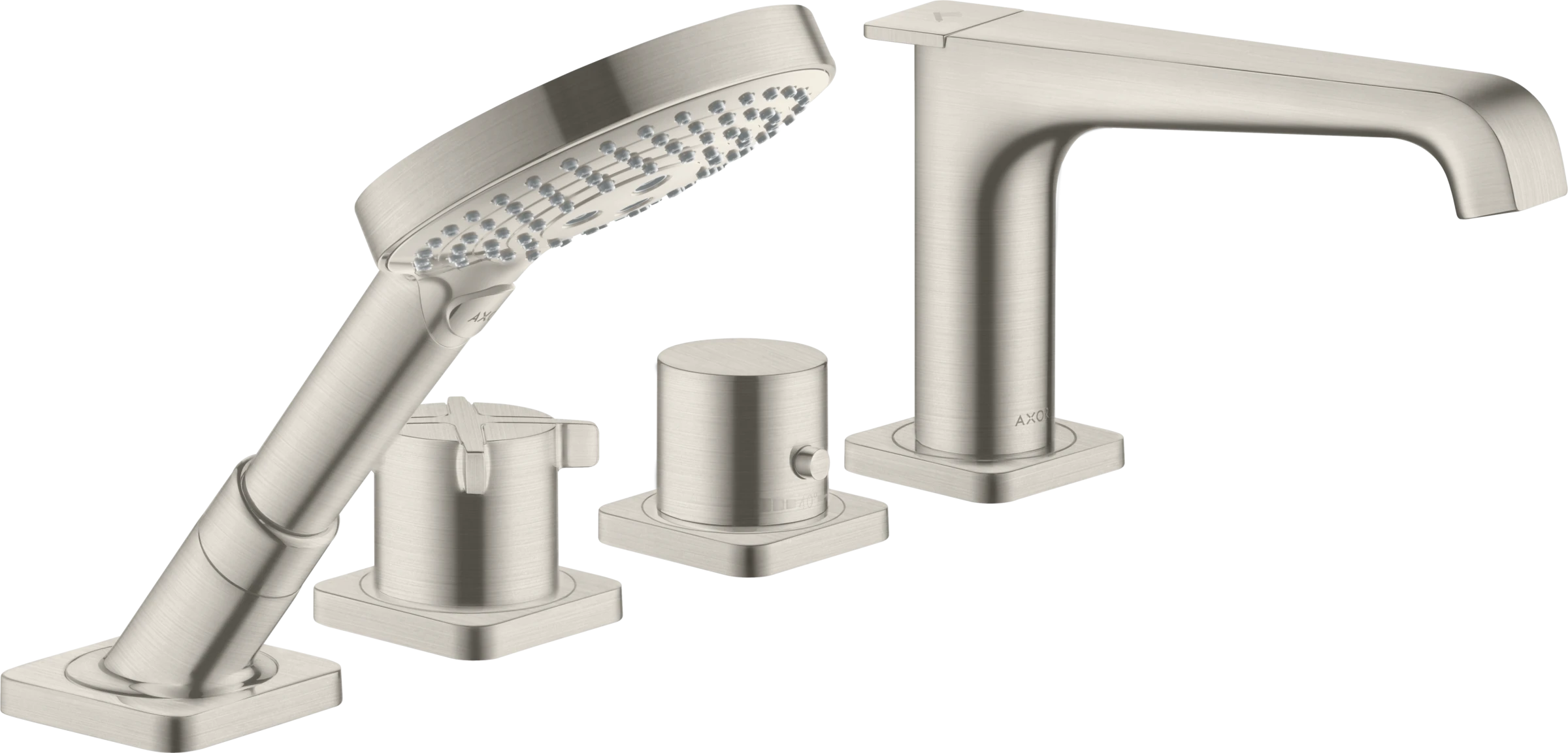 Axor Citterio E 4-hole Tile Mounted Thermostatic Bath Mixer Stainless Steel