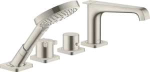 Axor Citterio E 4-hole Tile Mounted Thermostatic Bath Mixer Stainless Steel