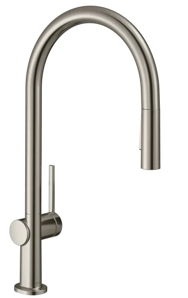 Hansgrohe Talis M54 Single Lever Kitchen Mixer 210 With Pull-out Spray, 2 Spray Modes Stainless Steel