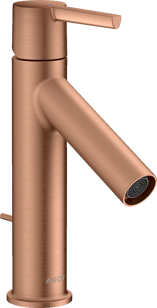 Axor Starck Single Lever Basin Mixer 100 Coolstart With Lever Handle And Pop-up Waste Brushed Red Gold