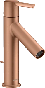 Axor Starck Single Lever Basin Mixer 100 Coolstart With Lever Handle And Pop-up Waste Brushed Red Gold