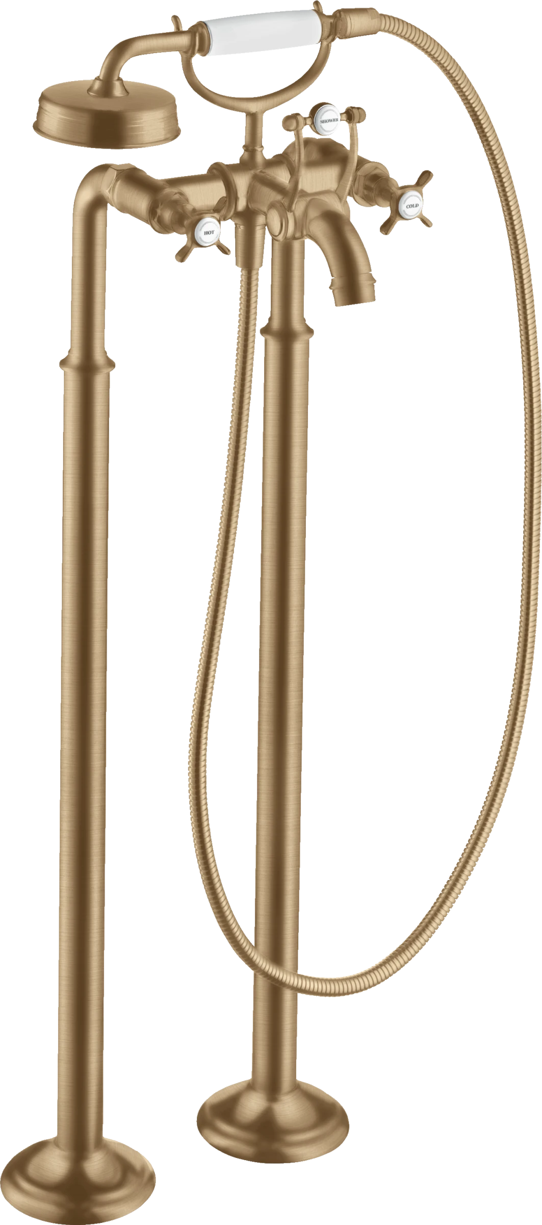 Axor Montreux 2-handle Manual Bath Mixer Floor-standing With Cross Handles Brushed Bronze